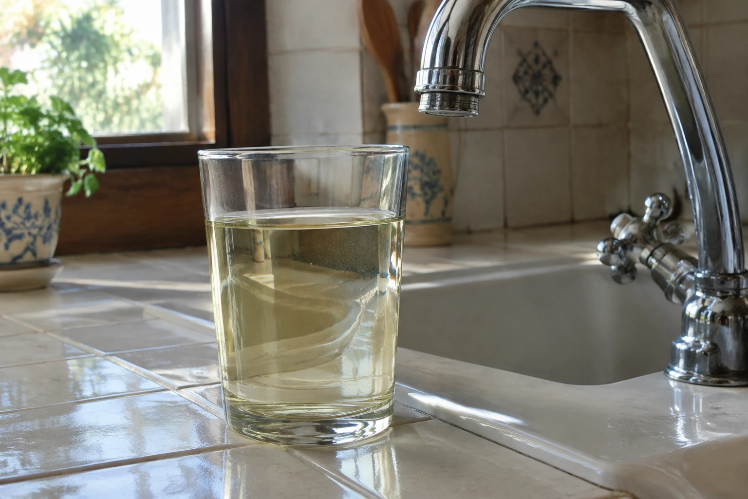 Eau jaune au robinet : causes, dangers et solutions