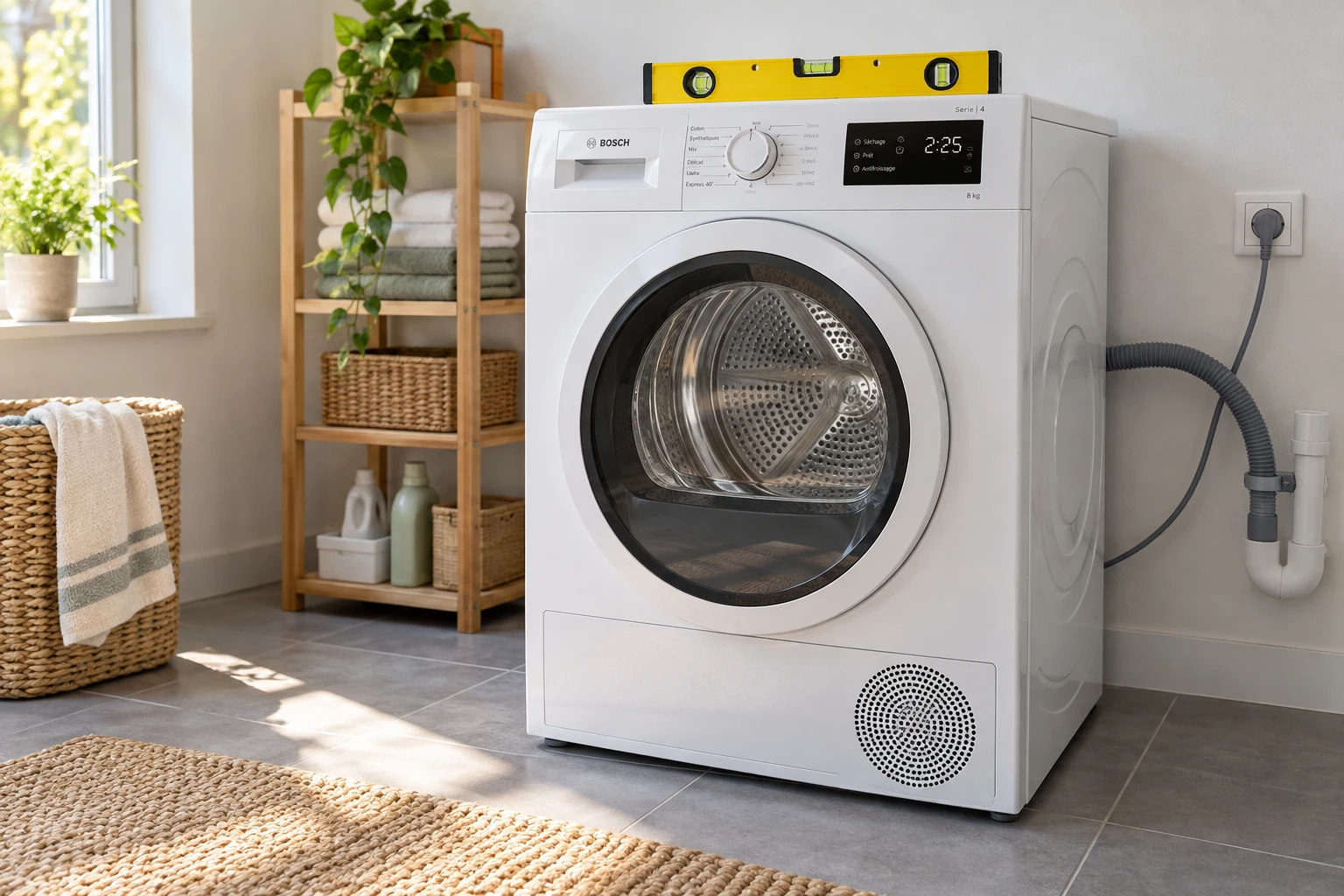 Branchement sèche-linge : prise, ligne dédiée et évacuation