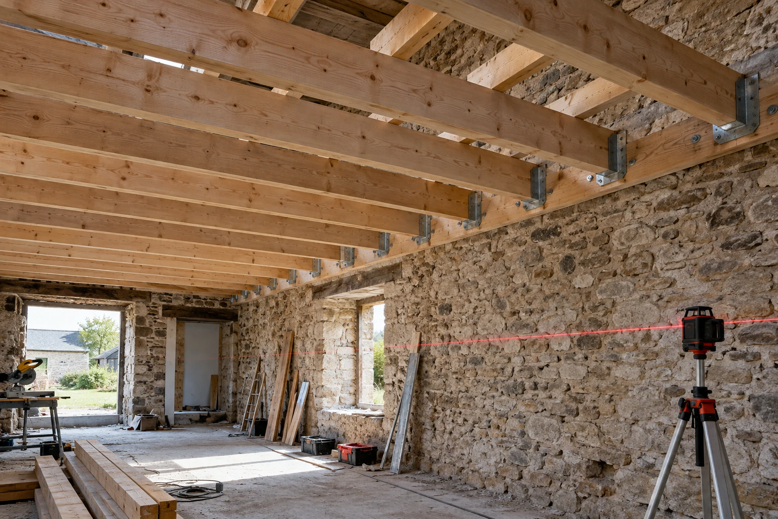 Solivage pour plafond : section, entraxe et pose pas à pas